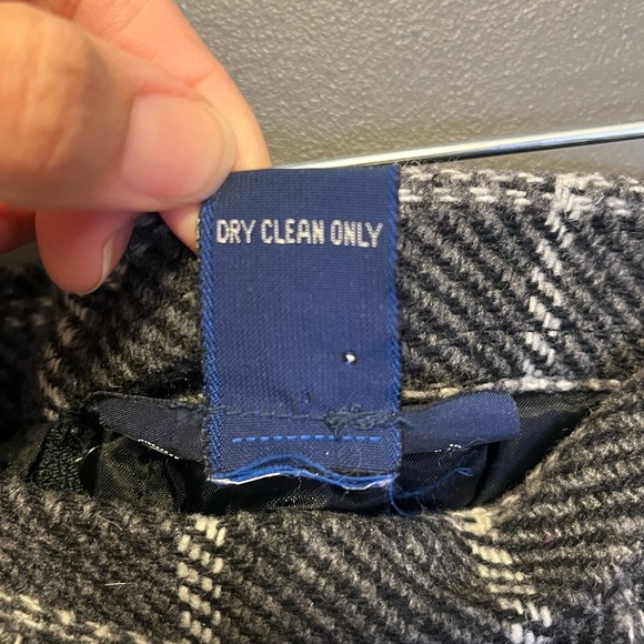 Vintage wool blend window pane pencil skirt gray white 6P - Picture 11 of 11